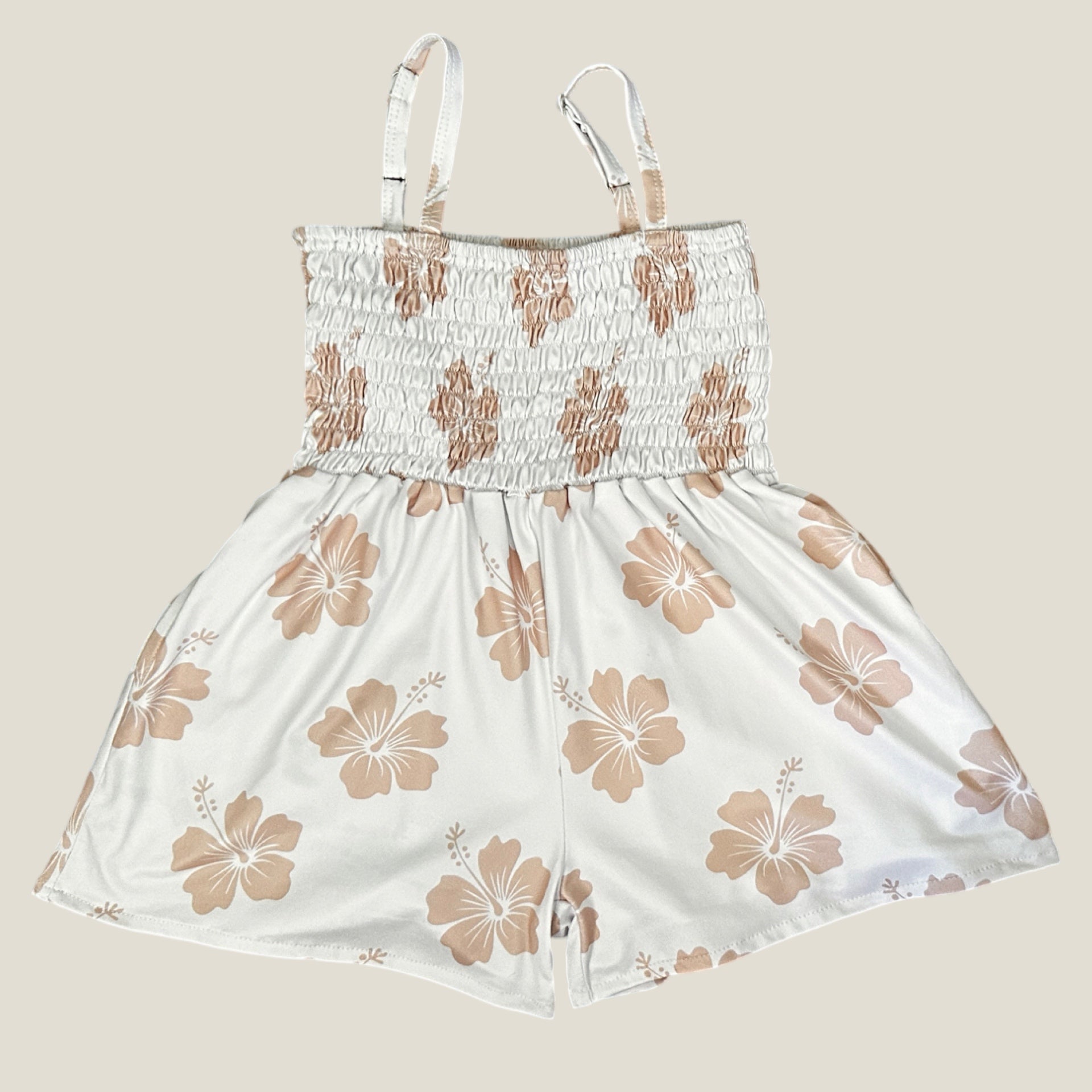Cream Hibiscus Kaia romper - Sweet Sweet Honey Hawaii