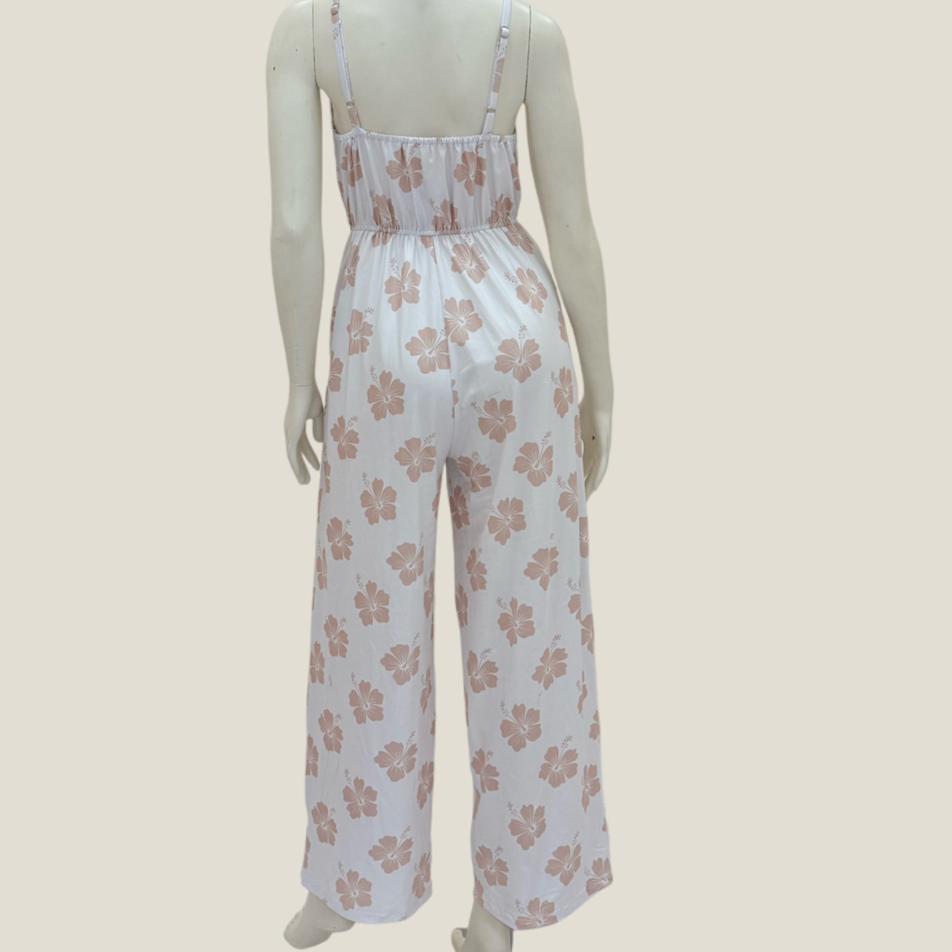 Cream Hibiscus Tiffany Jumpsuit - Sweet Sweet Honey Hawaii
