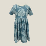 Teal Monstera Tee Dress - Sweet Sweet Honey Hawaii