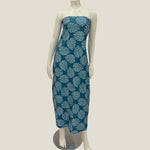 Women's Teal Monstera Tube Dress - Sweet Sweet Honey Hawaii