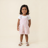 Pink Mauna lani Denim Short Overalls