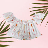 Pink plumeria Palaka Baby Doll Top