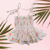 Pink plumeria Palaka Melody Romper