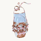 Palaka Quilt Ruffle Halter Romper