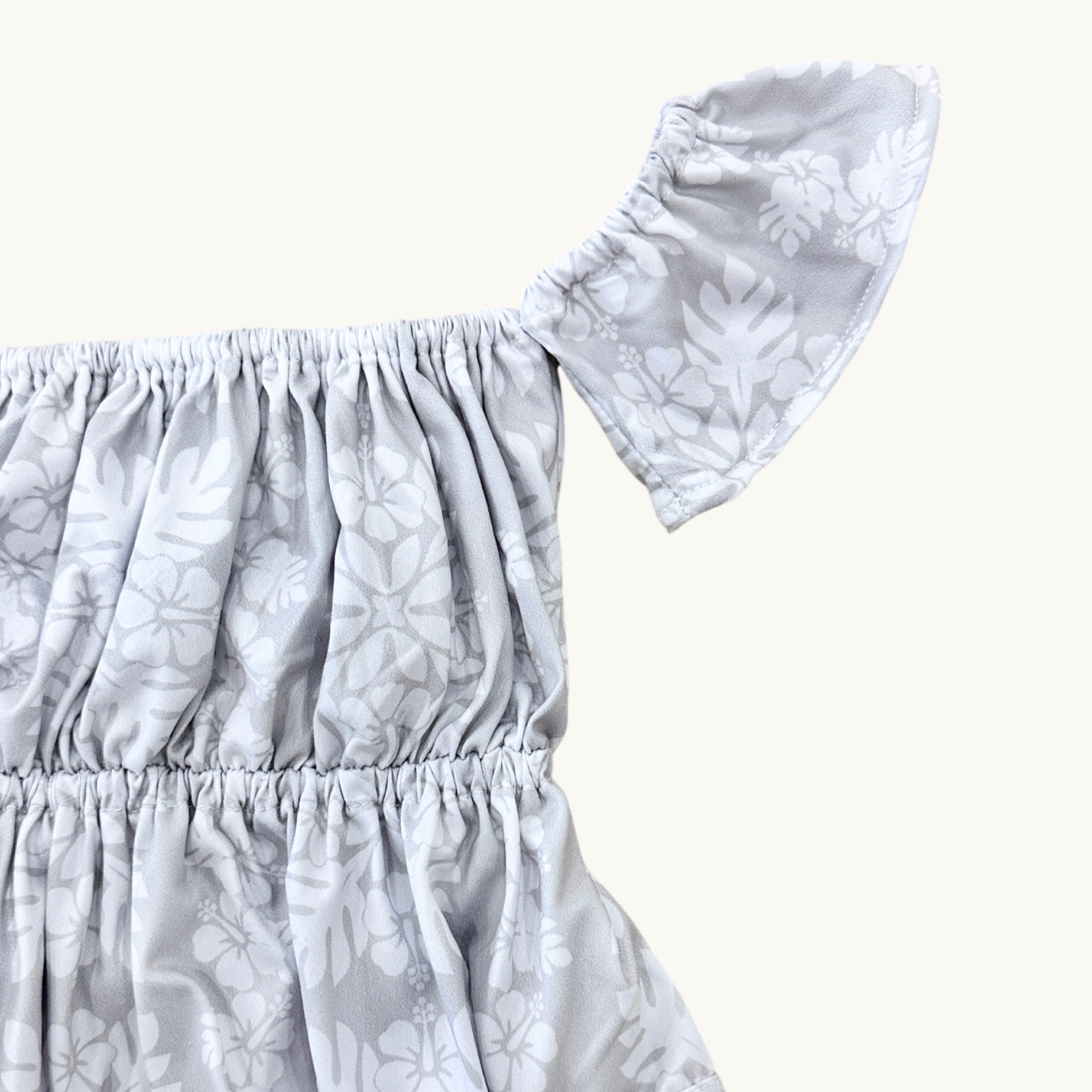 Grey Quilt Off the shoulder Onesie