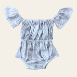 Grey Quilt Off the shoulder Onesie
