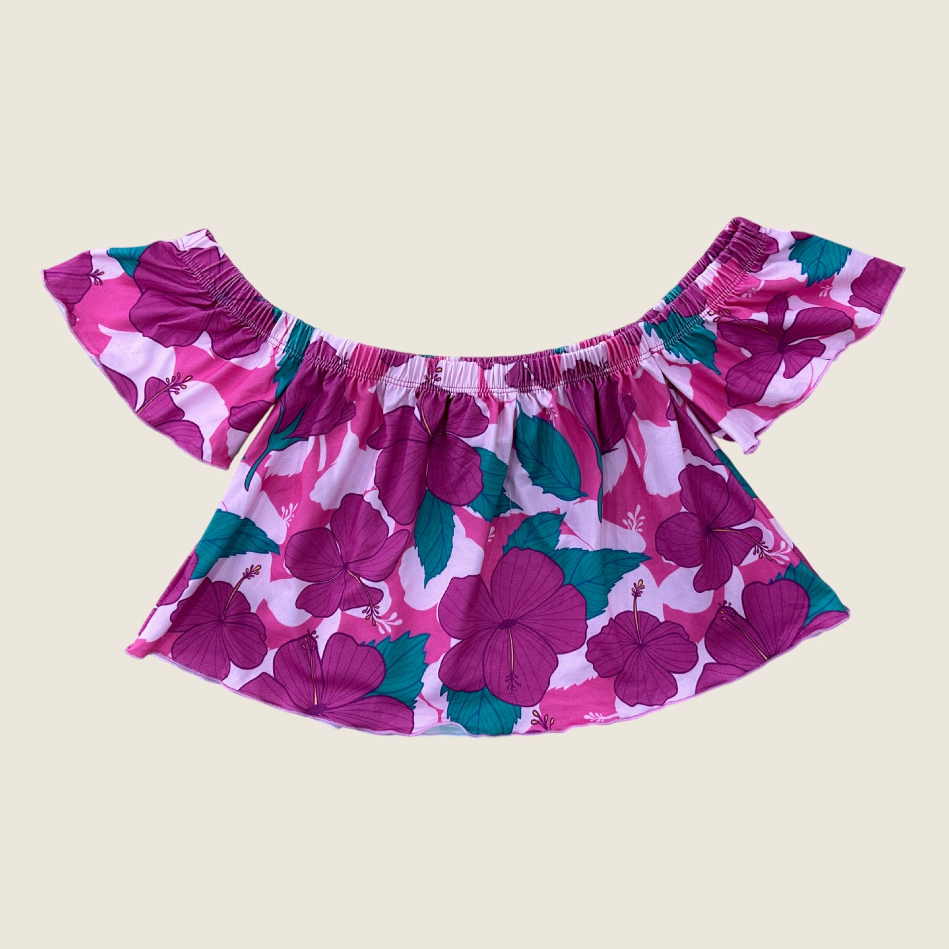 Island Pink Hibiscus Baby Doll Top