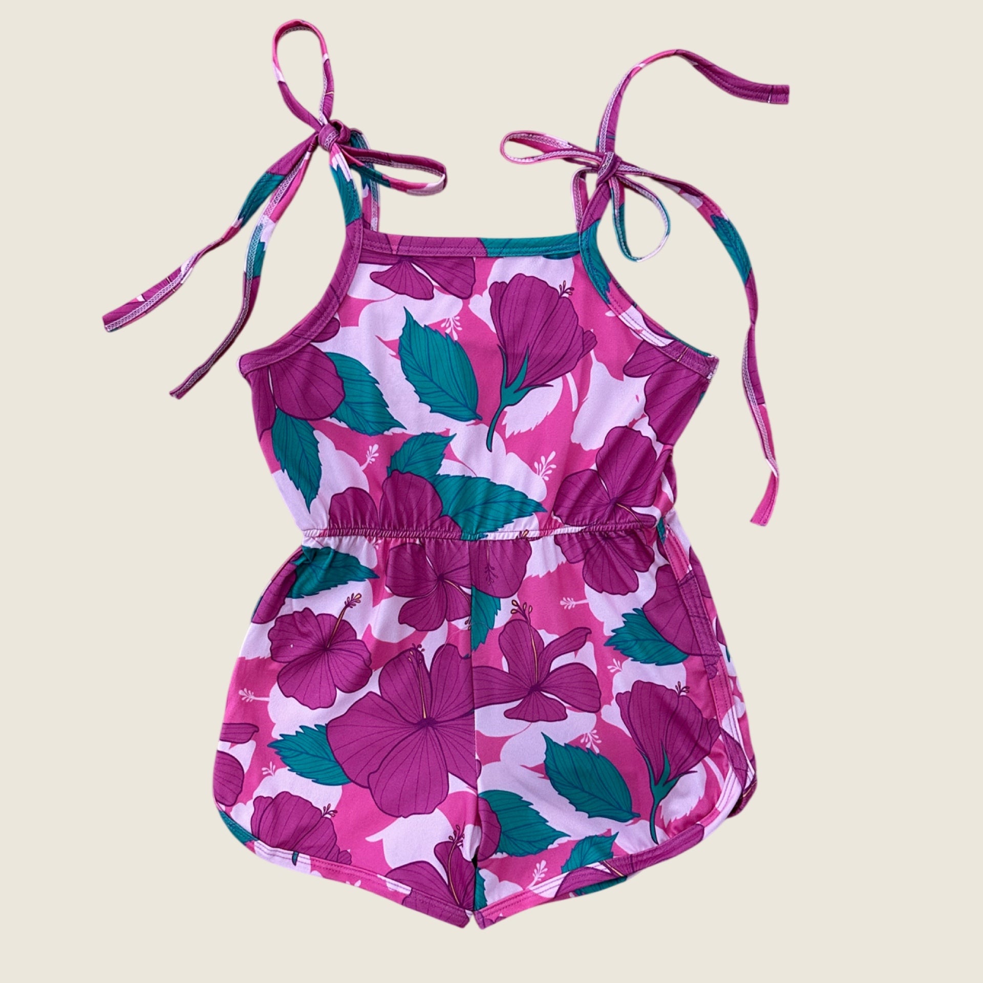 Island Pink Hibiscus Haleiwa Romper
