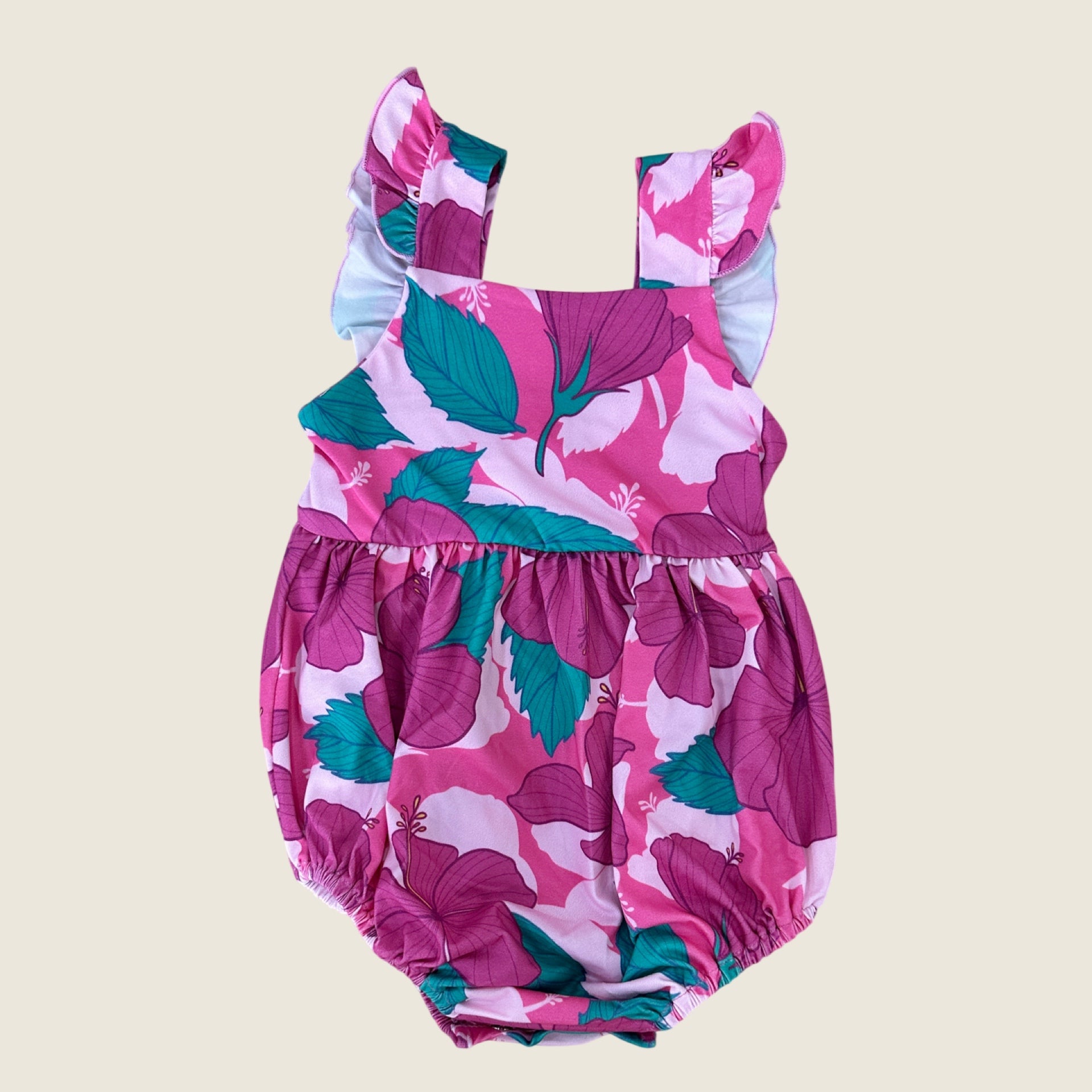 Island Pink Hibiscus Emma onesie