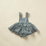Sage Green Denim Quilt Ruffled Onesie