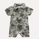 Digital Camo Monstera Collared Jumpsuit