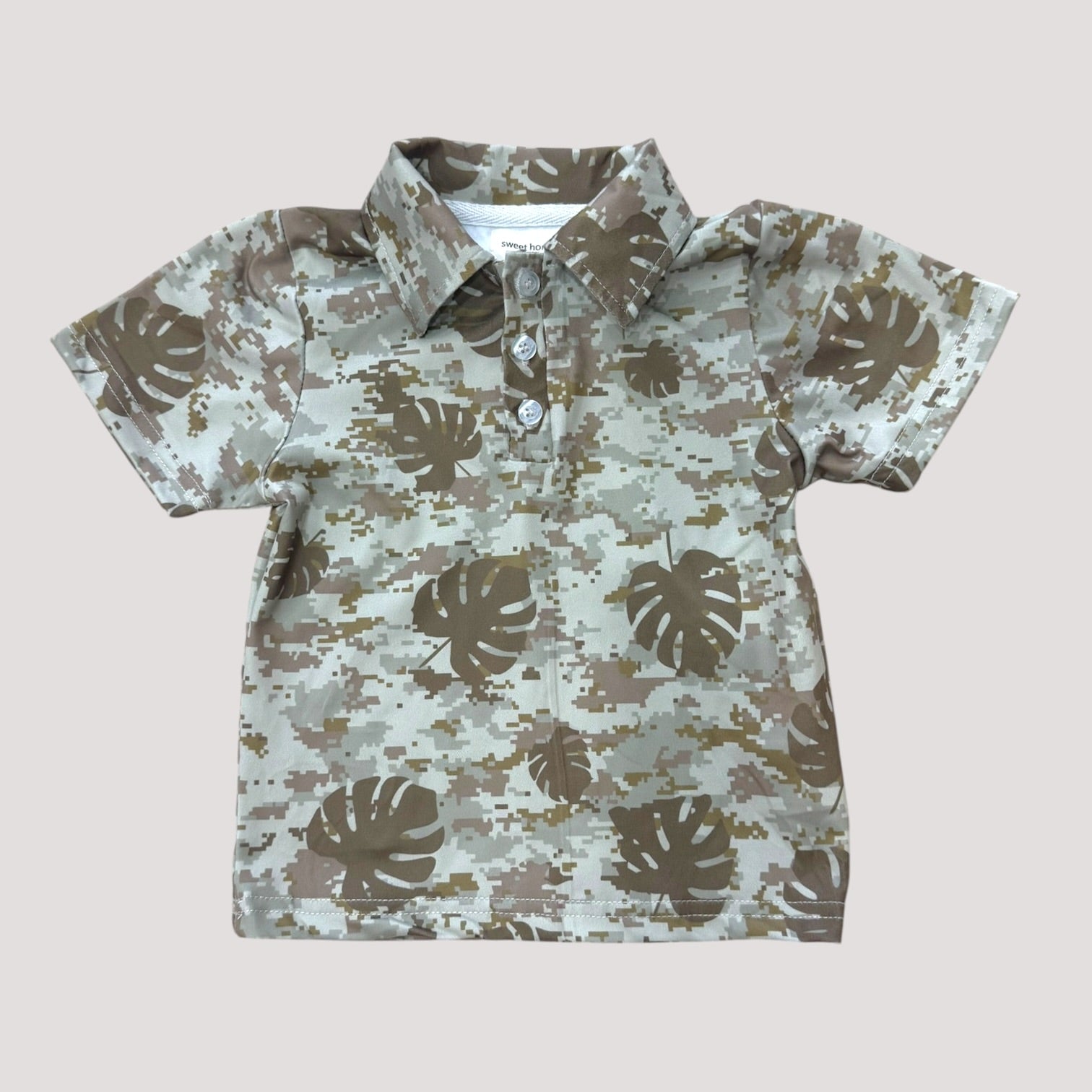Digital Camo Monstera collared shirt