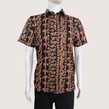 Black/Brown Lei Men's collared Shirt
