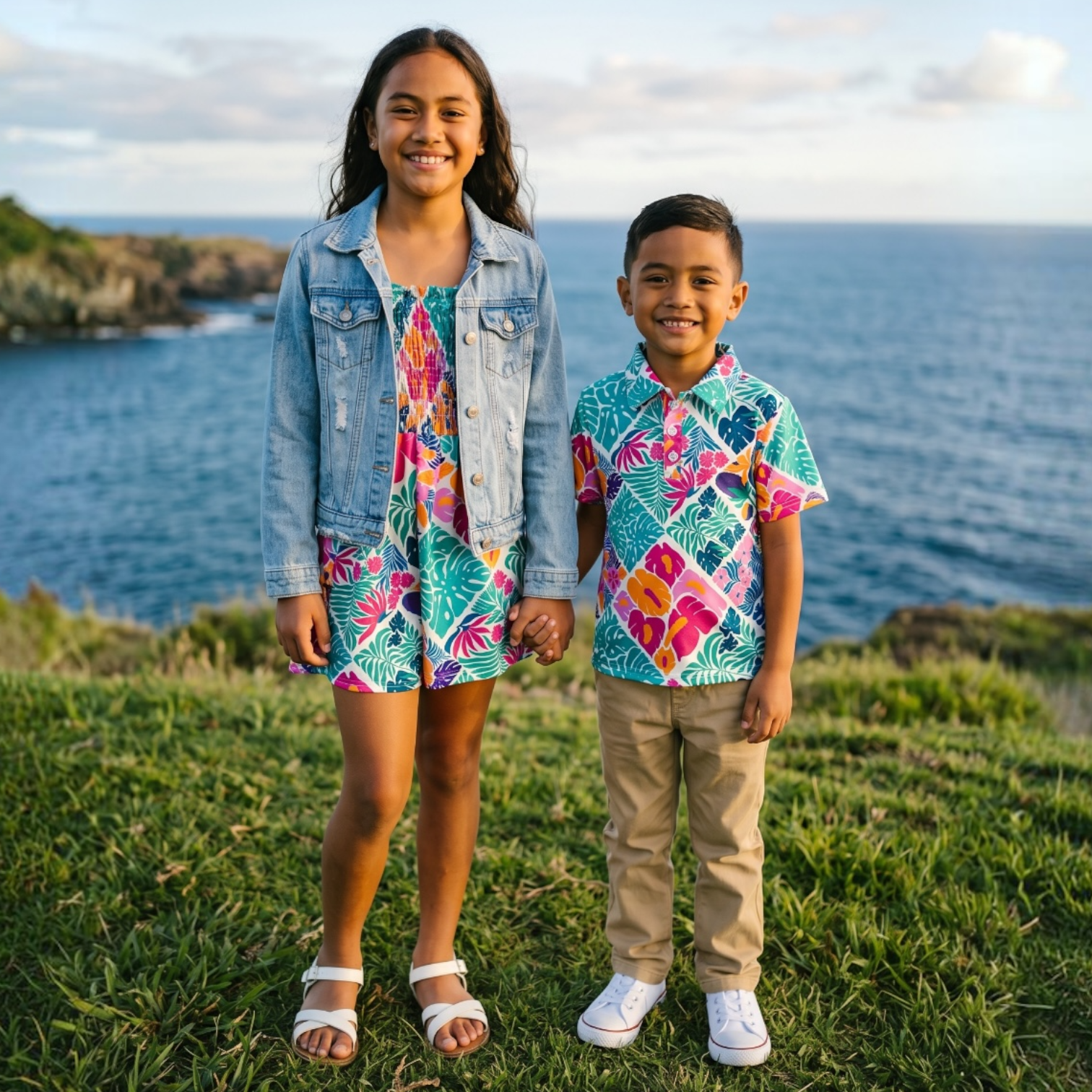 Tropical Muse Boys collared shirt