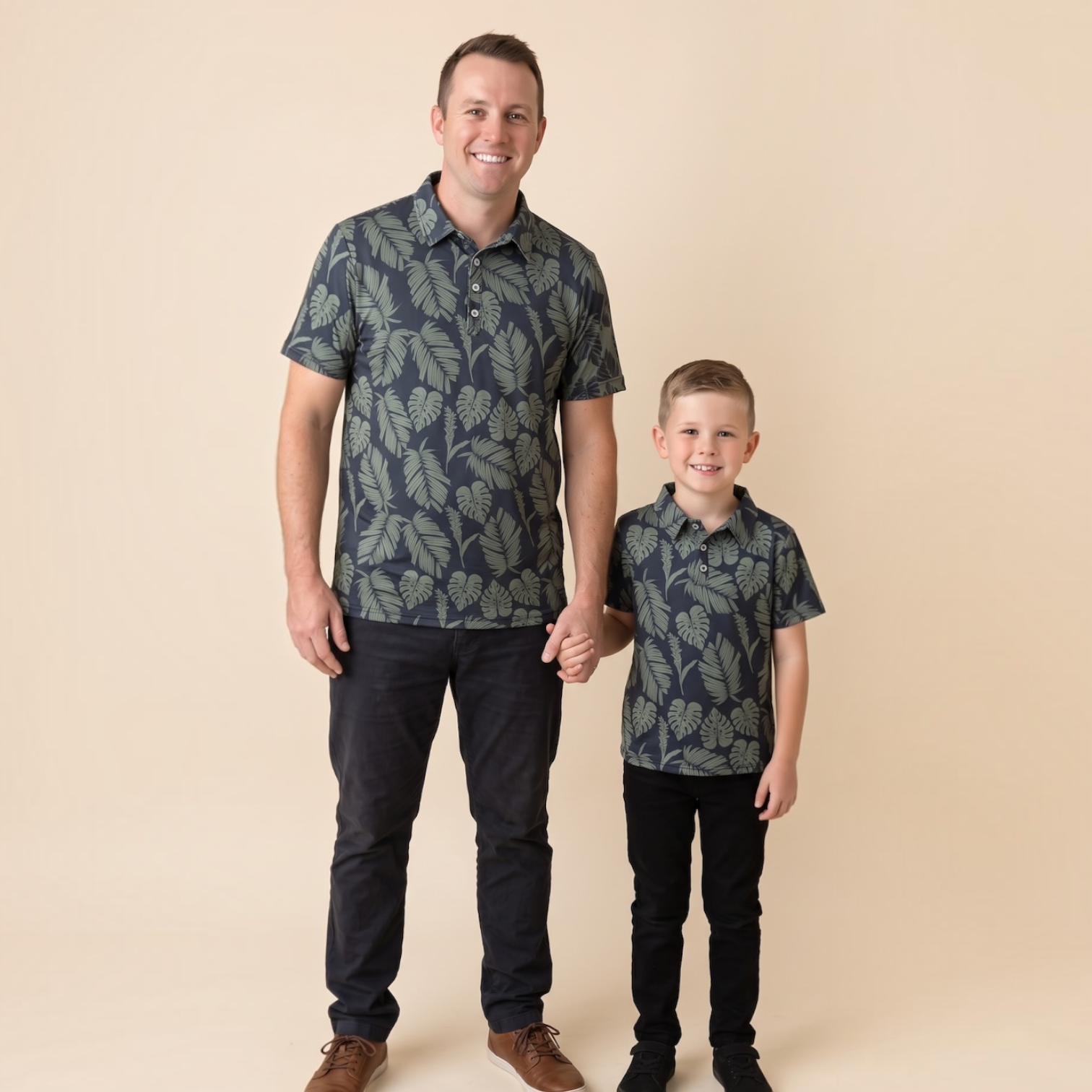 Midnight Palm collared shirt