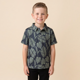Midnight Palm collared shirt