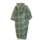 Adult Green Monstera Hooded Towel - Sweet Sweet Honey Hawaii