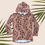 Adult Orchid Cheetah Dri Fit Hooded Long Sleeve Tee - Sweet Sweet Honey Hawaii
