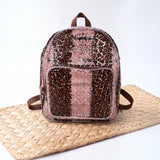 Hibiscus Quilt/leopard toddler Backpack