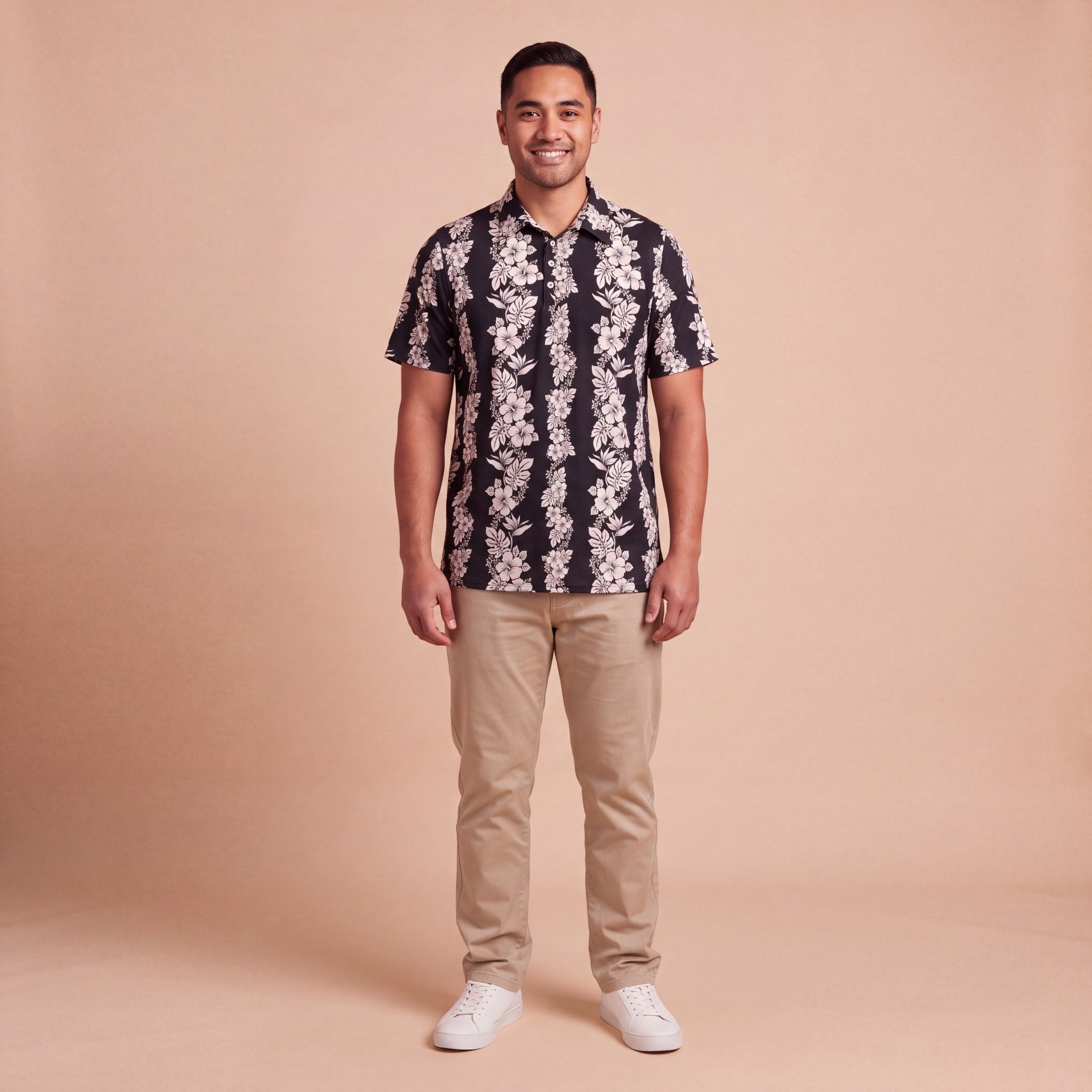 Black Mauna lani Mens's collared Shirt - Sweet Sweet Honey Hawaii