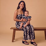 Black Mauna Lani Sleeved Melody Romper - Sweet Sweet Honey Hawaii