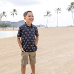 Black shaka Collared Shirt - Sweet Sweet Honey Hawaii