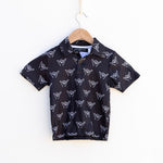 Black shaka Collared Shirt - Sweet Sweet Honey Hawaii