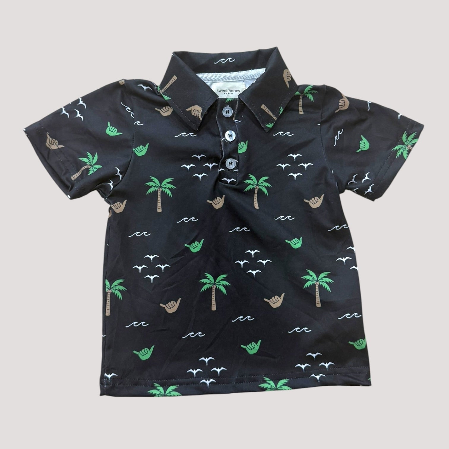 Black Westside collared shirt - Sweet Sweet Honey Hawaii