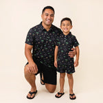 Black Westside Men's collared Shirt - Sweet Sweet Honey Hawaii