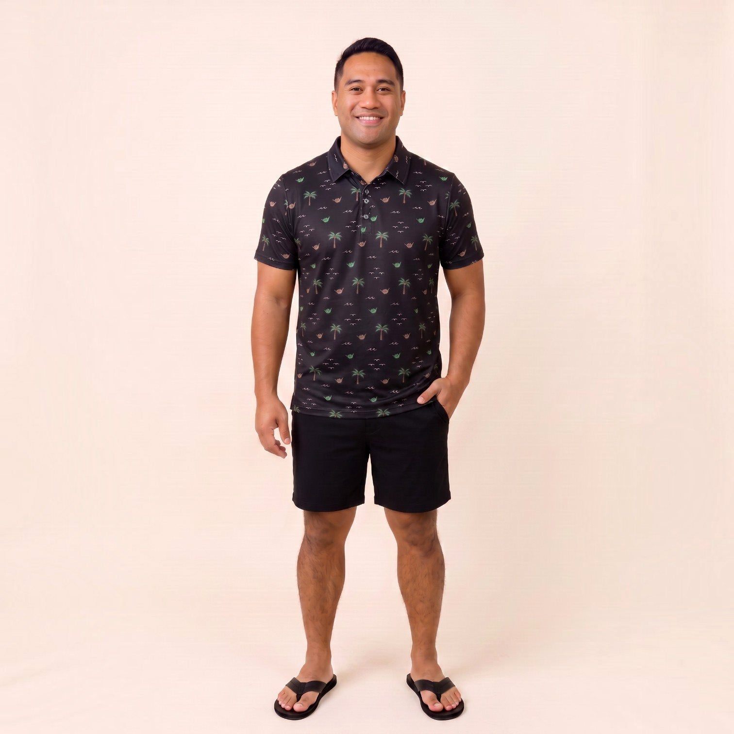 Black Westside Men's collared Shirt - Sweet Sweet Honey Hawaii