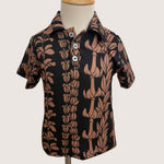 Black/Brown Lei collared shirt - Sweet Sweet Honey Hawaii