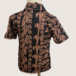 Black/Brown Lei collared shirt - Sweet Sweet Honey Hawaii