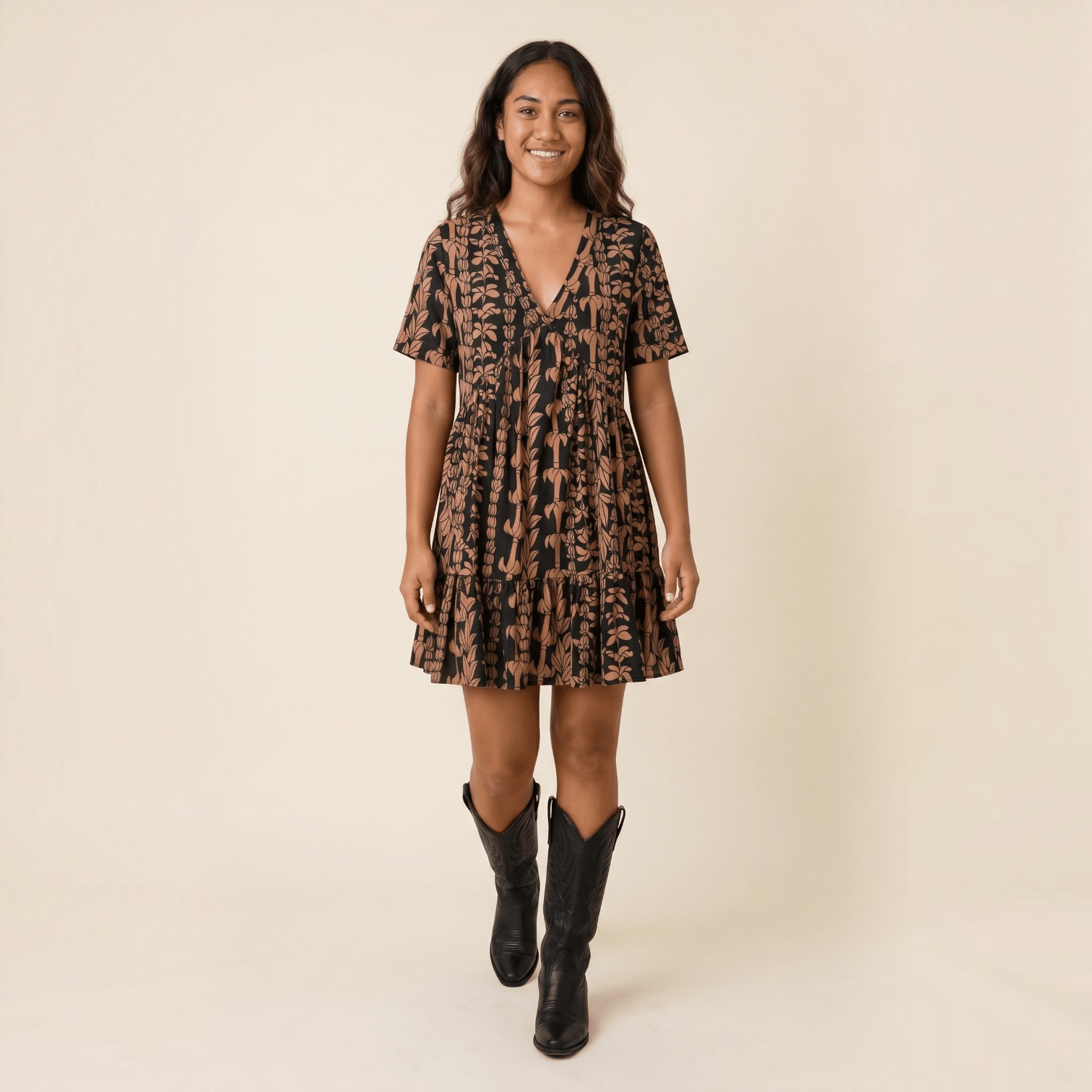 Black/Brown Lei Sammy Dress - Sweet Sweet Honey Hawaii
