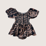 Black/Brown Lei Sleeved Melody Romper - Sweet Sweet Honey Hawaii