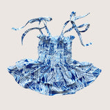 Blue Tropical Kapa Melody Romper - Sweet Sweet Honey Hawaii
