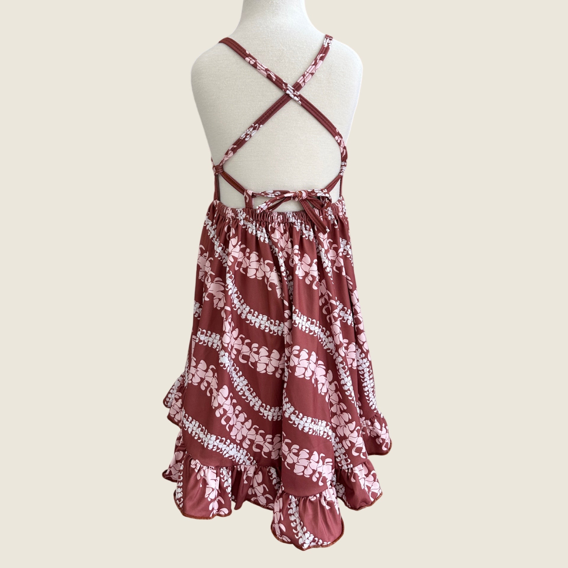 Brick Puakenikeni Lei stella Dress - Sweet Sweet Honey Hawaii