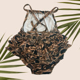 Brown Camo Boar Ruffle Halter Romper - Sweet Sweet Honey Hawaii