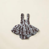 Brown Mauna lani Denim Quilt Ruffled Onesie - Sweet Sweet Honey Hawaii