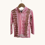 Brown/Pink Lei aloha Dri Fit hooded Long sleeve - Sweet Sweet Honey Hawaii