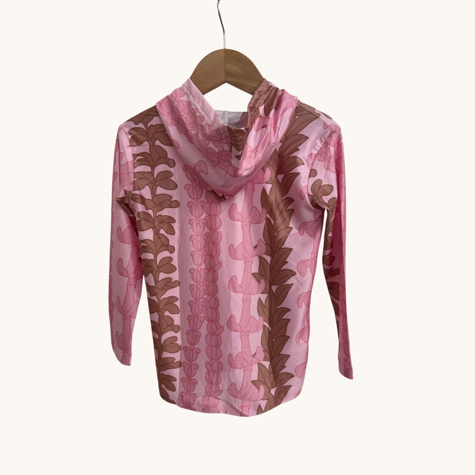 Brown/Pink Lei aloha Dri Fit hooded Long sleeve - Sweet Sweet Honey Hawaii