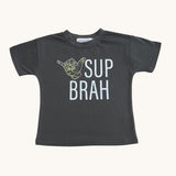 Camo Shaka Sup Brah Dark grey Tee - Sweet Sweet Honey Hawaii