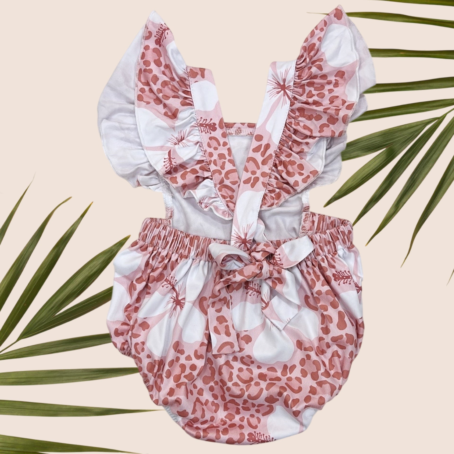 Cheetah Hibiscus Flutter Xback Onesie - Sweet Sweet Honey Hawaii