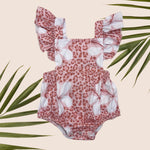 Cheetah Hibiscus Flutter Xback Onesie - Sweet Sweet Honey Hawaii