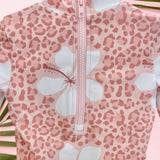 Cheetah Hibiscus Long Sleeve Swimsuit - Sweet Sweet Honey Hawaii