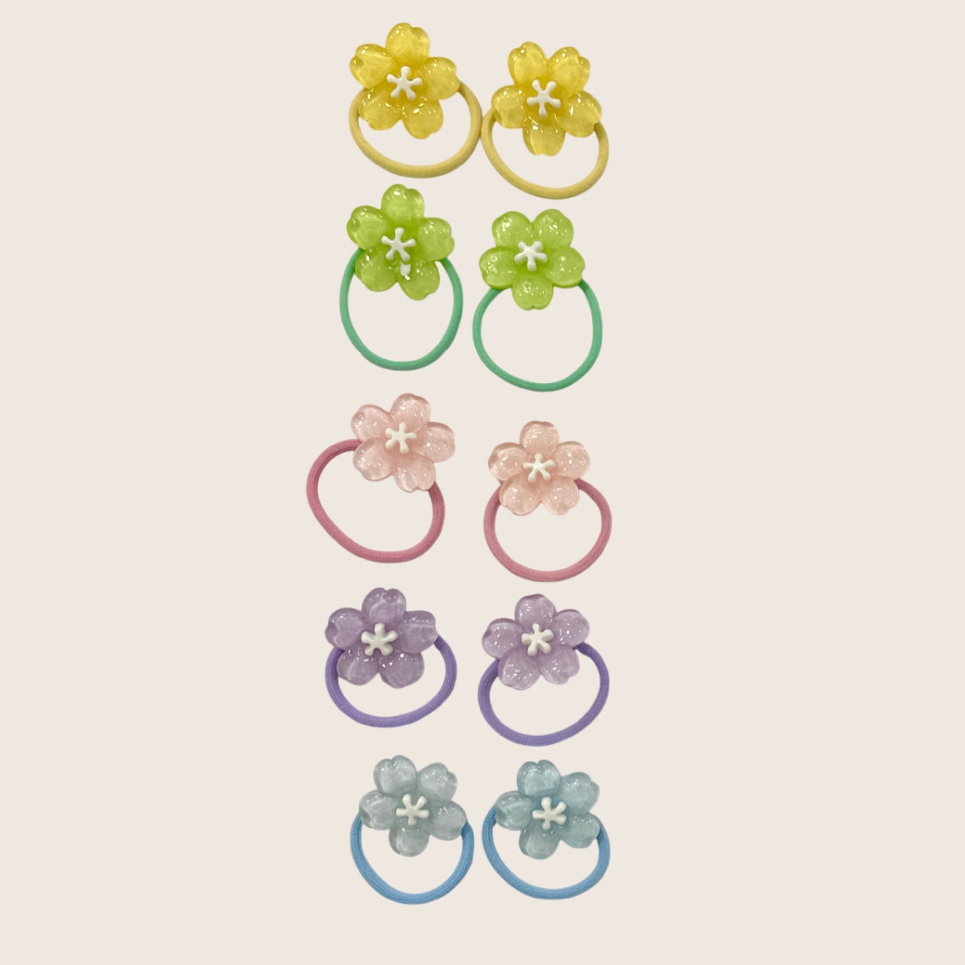 Cherry Blossom Mini Hair Tie Set - Sweet Sweet Honey Hawaii