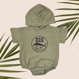 Circle Mahi mahi green hooded onesie - Sweet Sweet Honey Hawaii