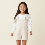 Cream Denim Quilt Short Overalls - Sweet Sweet Honey Hawaii