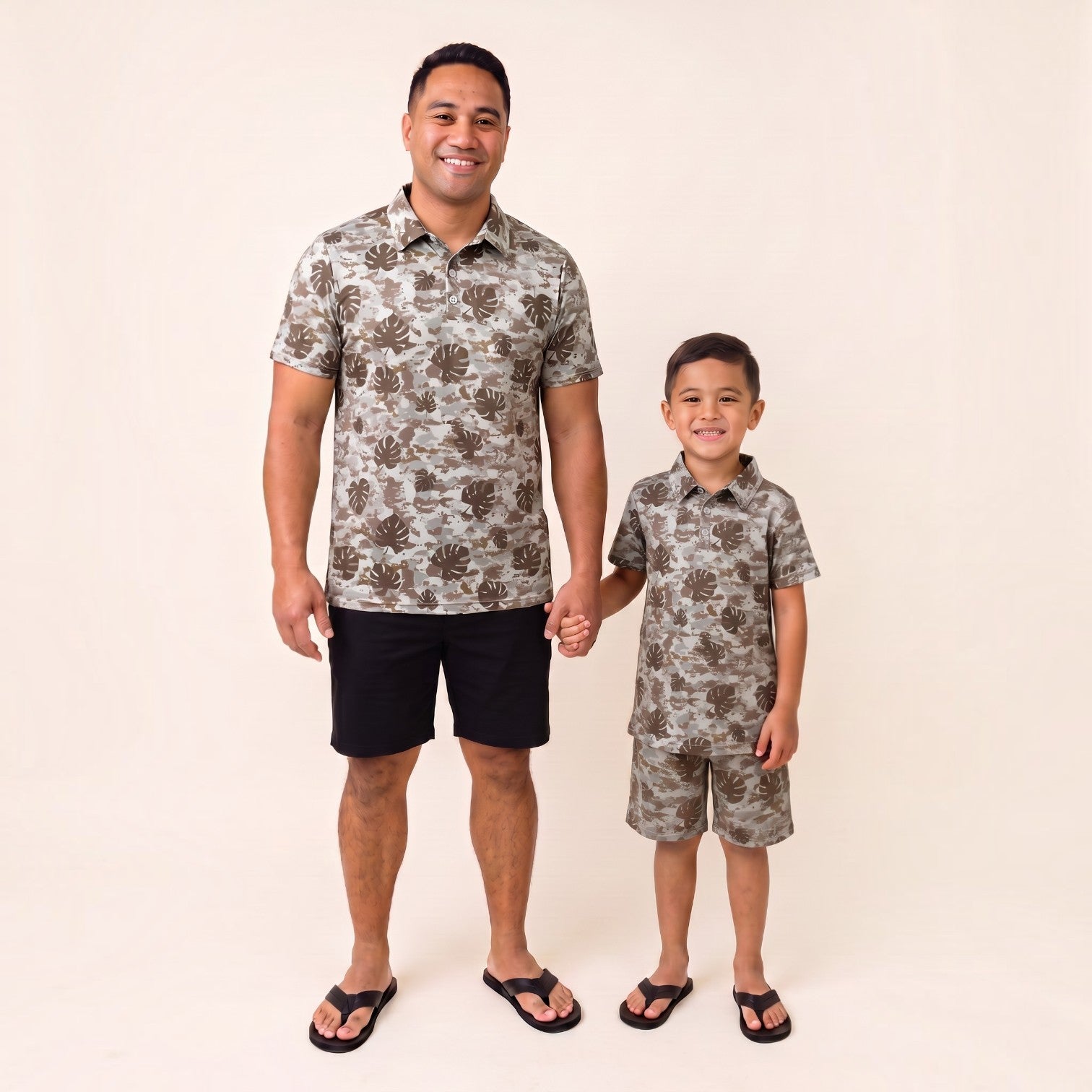Digital Camo Monstera Men's collared Shirt