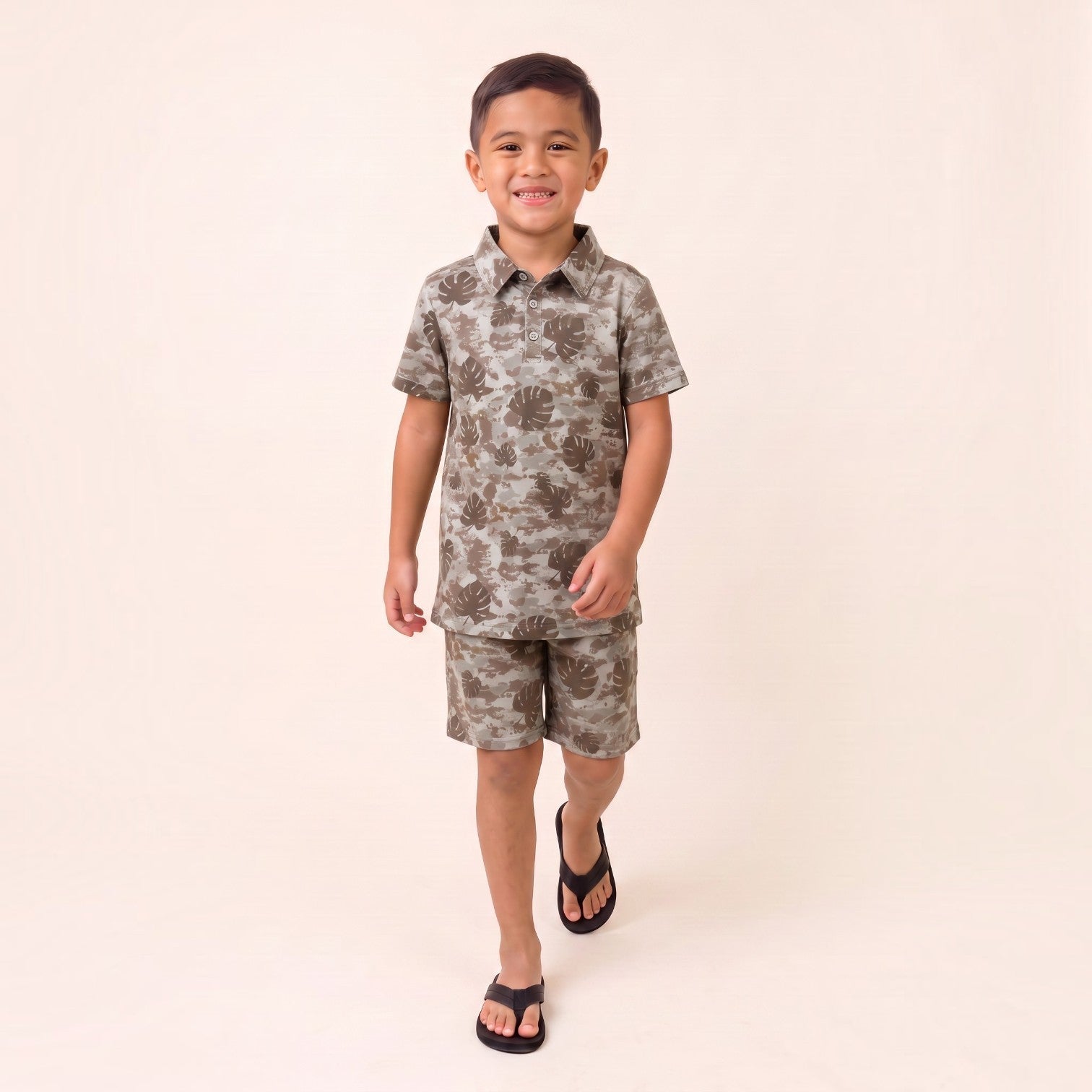 Digital Camo Monstera collared shirt - Sweet Sweet Honey Hawaii