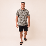 Digital Camo Monstera Men's collared Shirt - Sweet Sweet Honey Hawaii